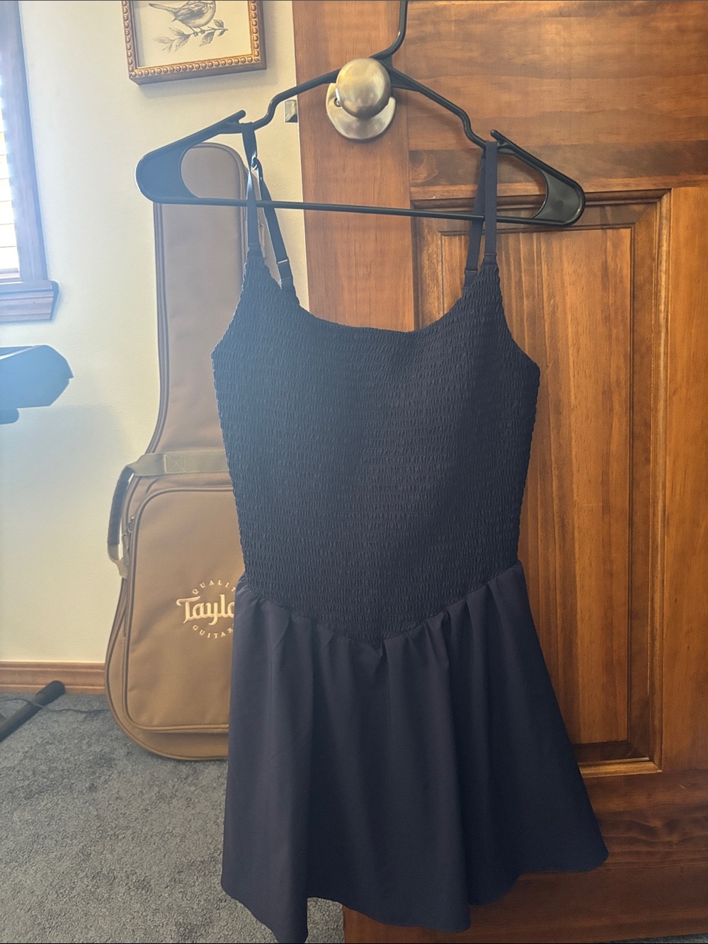 NWOT aerie Navy Smocked Mini Dress Romper